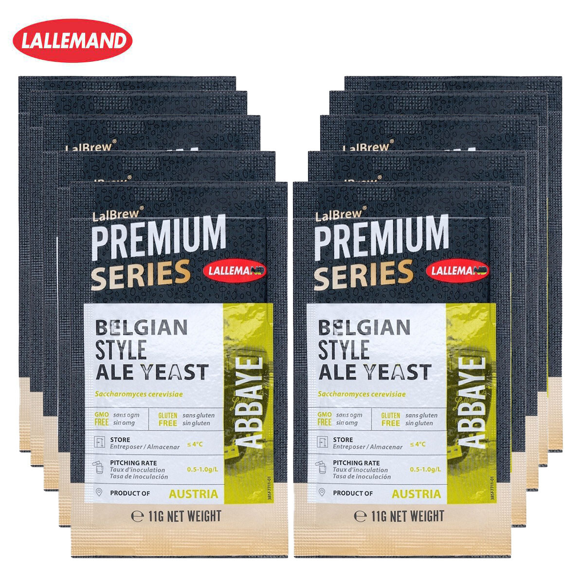 10 x Lallemand Abbaye Belgian Style Ale Yeast 11g LalBrew Premium BBE