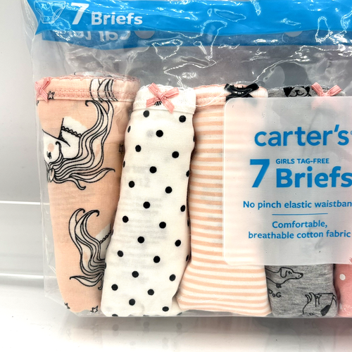 New Carter's Girls 7-Pack Breathable Cotton Underwear Unicorns Cats Sizes 4-14 - Picture 6 of 12