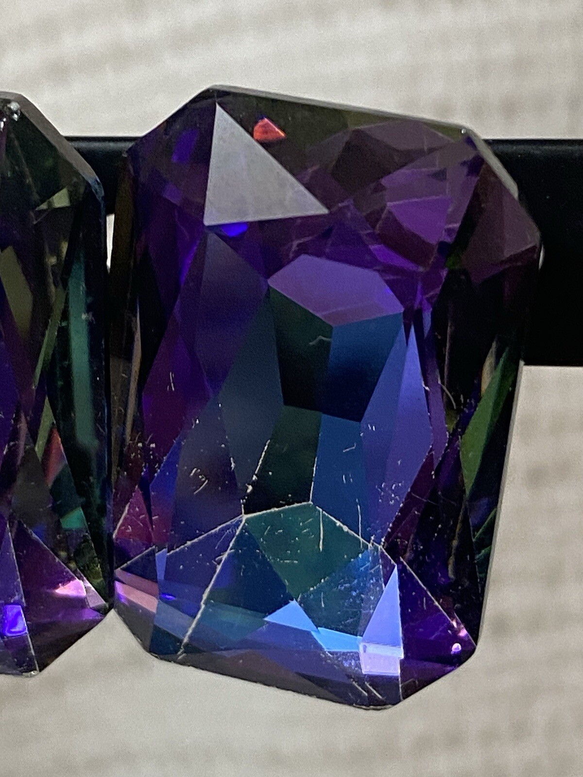 Large Statement Stone Earrings Changes From Purpl… - image 6