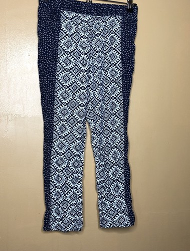 Old Navy Junior Girl's Pants Size L Regular Handkerchief Blue WhIte Cropped - Picture 3 of 12