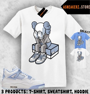 Tee Shirt Matching AJ 4 Aluminum Forget Me Not Match Sneaker Sneakerhead Kawsone