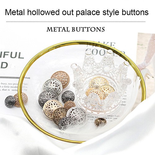 10pcs Hollow Flower Carved Metal Shank Button Sewing Embellishment 15/18/20mm - Picture 13 of 19