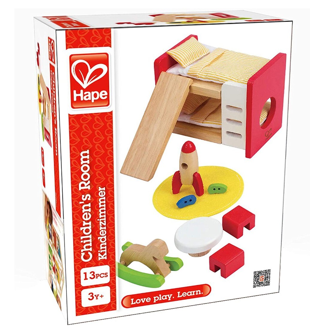 Hape Wooden Doll House Furniture Children's Room with Accessories
