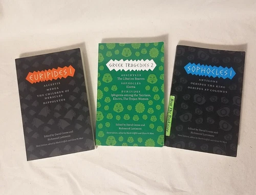 LOT of 3 Richmond Lattimore David Grene Greek Classic Plays Euripides Sophocles