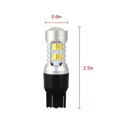 7443 White&Amber LED Car Turn Signal Light 7444 7440 Switchback DRL Parking Bulb - Picture 7 of 12