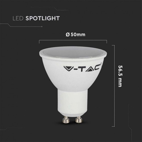 Lampadina LED V-Tac GU10 5W 6000K Spot VT-1975 - 1687 Bianco Freddo - 5pz - Foto 4 di 7