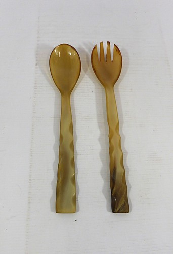 Vintage Abbey Horn of Kendal (Abbeyhorn England) Salad Serving Set 25cms - Picture 5 of 10