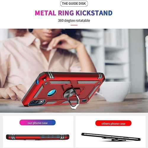 Funda de anillo híbrida a prueba de golpes con soporte para Motorola Moto E7 Power/E7i Power 2021 - Imagen 33 de 40
