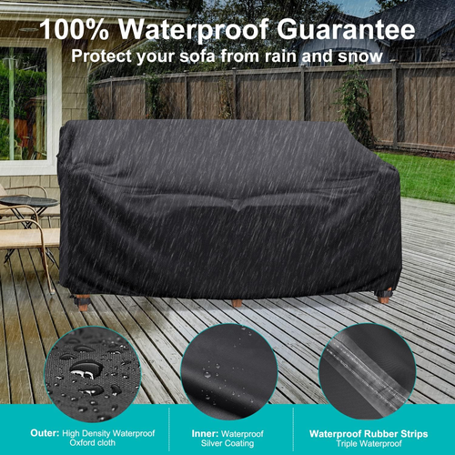 Heavy Duty Patio Sofa Cover, Waterproof 3-Seater Outdoor Couch Cover Patio Furni - Picture 5 of 7