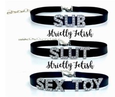 Bondage kit collar restraint cuff Choker necklace Gimp Hotwife Sissy slut Fetish