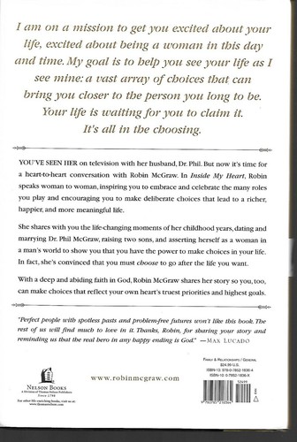 Inside My Heart : Choosing to Live with Passion and Purpose by Robin McGraw (200 - Imagen 2 de 2