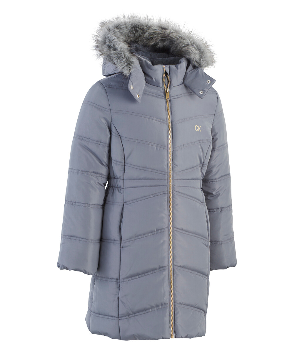 New Calvin Klein Little  GIRLS ZIP AERIAL PUFFER JACKET Coat