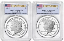 2024 S Morgan & Peace Silver $1 PCGS PR70DCAM First Strike  #2