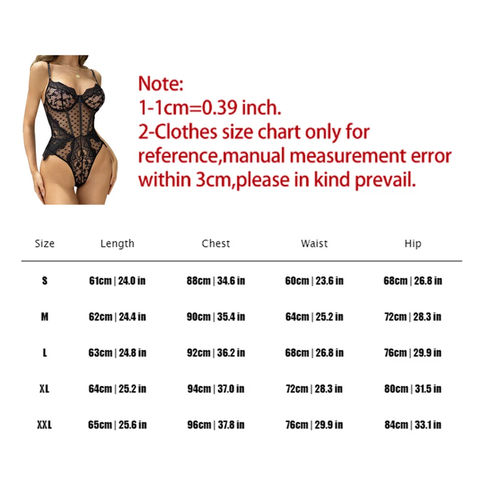 Sexy Women's Lingerie Bodysuit Babydoll Sleepwear Underwear Lace Dress G-String - Image 3 of 4