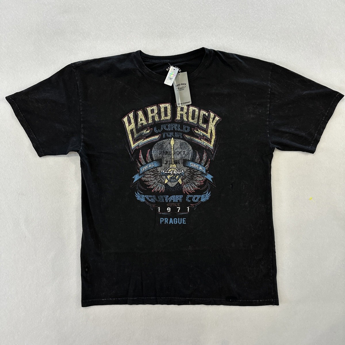 Prague Hard Rock CafÃ¨ T Shirt Hard Rock Cafe World Tour Acid Wash