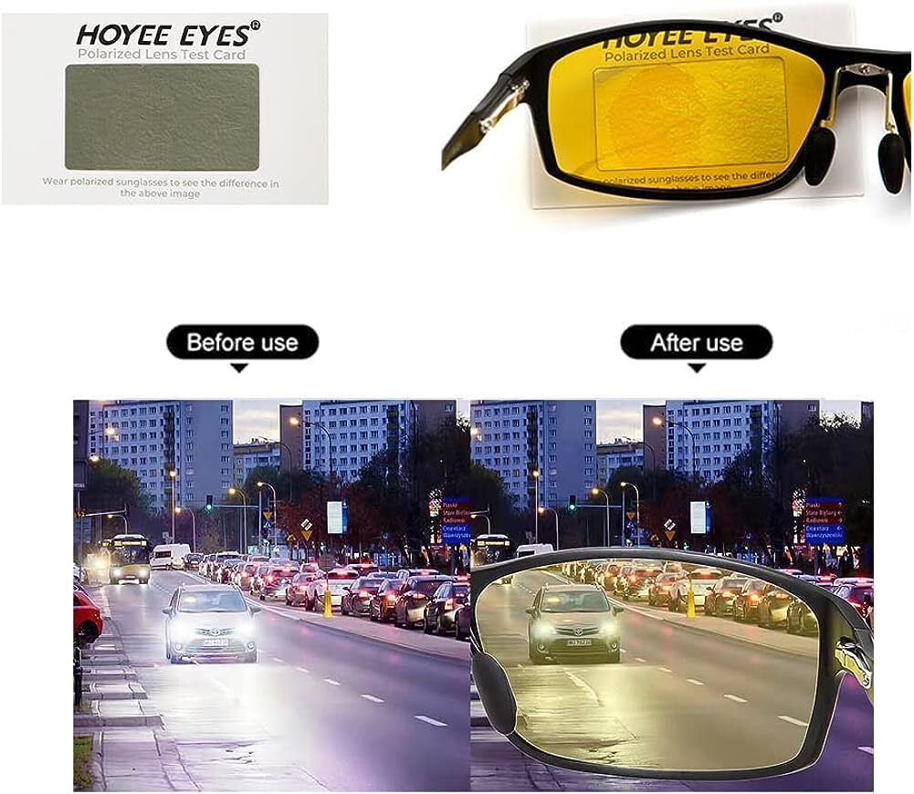 HOYEE EYES Night Driving Glasses Men Night Glare Glasses Night