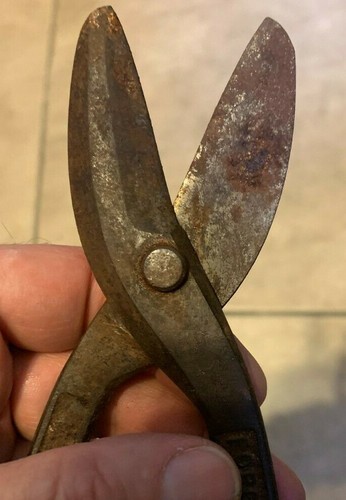 Vintage 7" USA Heavy Duty Forged Steel Tin Snips Cutters Metal Shears - Picture 4 of 4