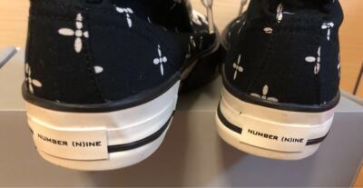 NUMBER NINE cross pattern sneakers US7 26 genuine redisun period 