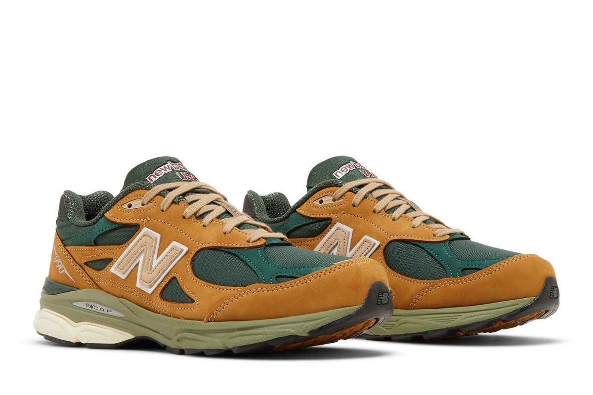靴 New Balance x Teddy Santis 990v3 New Balance Teddy Santis x 990v3 Made in USA Tan Green Men's
