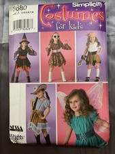 Simplicity 3680 Pattern Girl's Halloween Costume Witch Cowgirl Fairy Pirate  UC