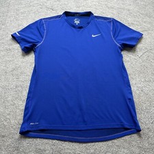 Nike Miler Running T-Shirt Men S Blue Reflective DRI-FIT Crew Neck 683517