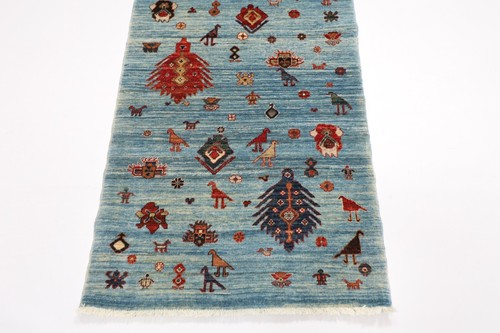 10 ft Tribal Animal Runner Rug Afghan Hand Knotted Veg Dyes Wool Bedroom Rug - Picture 3 of 9