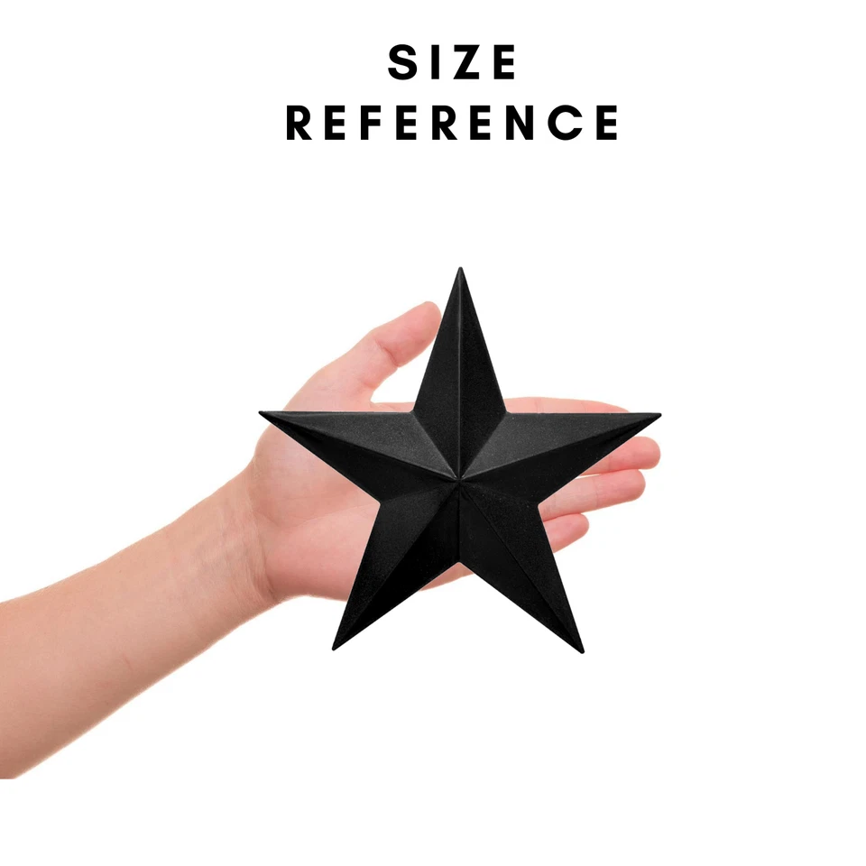 Rustic Dimensional Barn Star - 8" Black Metal Country Farmhouse Home Decoration - Image 4 of 4