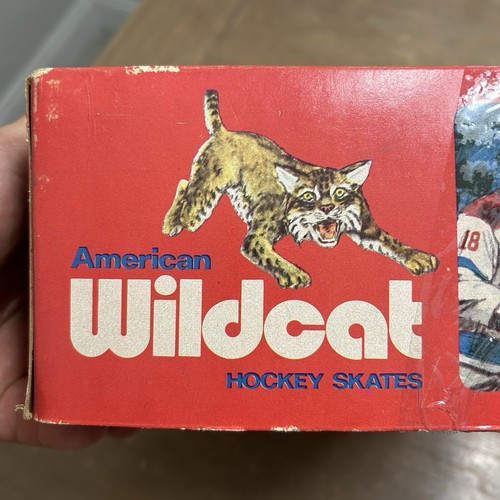 Vintage American Wildcat Boys Hockey Skates Size 4 Ice Skates NHL Brown w/Box - Picture 15 of 16