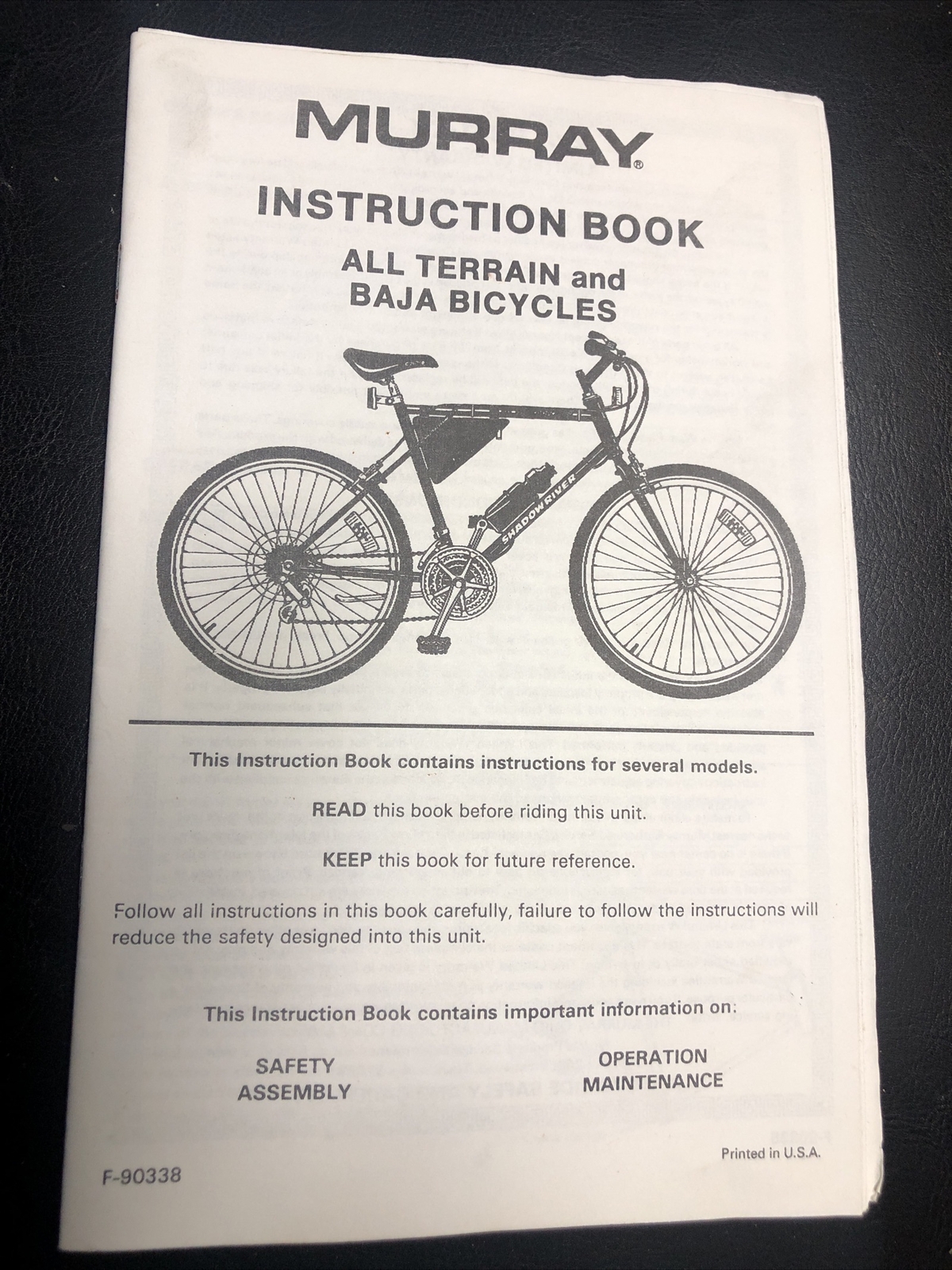 Instruction Book Manual Assembly