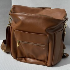 New Fawn Design The Original Diaper Bag Backpack Brown/vegan Leather