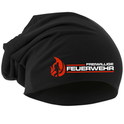Ein Leben lang Feuerwehr Mütze | Beanie Feuerwehrmann FFW Strickmütze 112 | M1