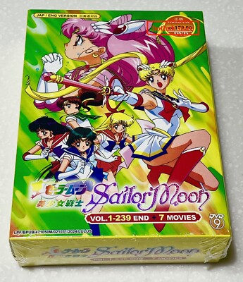 Sailor Moon (VOL.1-239 + 3 Movie + Eternal 1&2 + Cosmos 1&2) ~ English Audio DVD