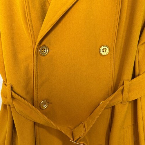 Womens Mustard Yellow Sleeveless Trench Dress Size 12 Belted Double Breasted - Picture 8 of 14