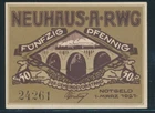 N005) Emergency money 50PF Neuhaus a.RWG 1 March 1921