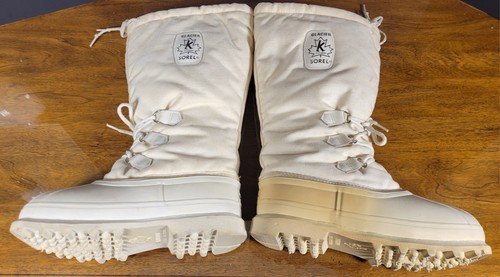Vintage Rare Sorel White Glacier Boots Men's 8 Kaufman Made In Canada - Picture 6 of 21