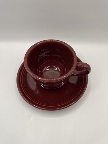 Juego de taza de té y platillo de cinabrio Fiesta Homer Laughlin - Imagen 2 de 15