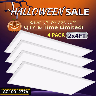 4 Pack LED Panel 2x4 Foot Drop Ceiling Light, 75W Edge Lit Panel Lights Fixture
