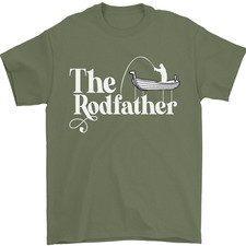 The Rodfather Funny Fishing Rod Father Mens T-Shirt 100% Cotton