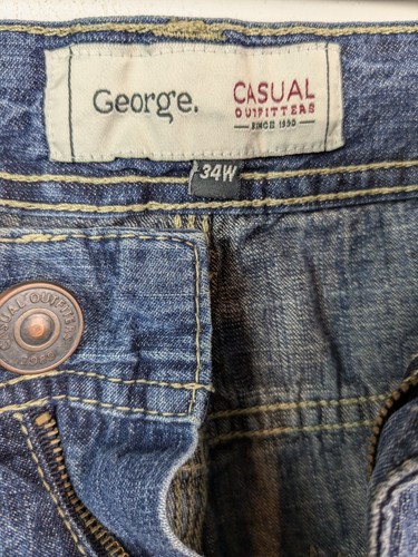 George Mens Blue Jeans Casual Shorts Bermuda Size 34w - Picture 4 of 10
