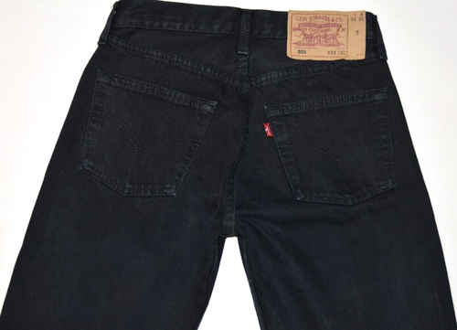 Vintage Levis 501 SCHWARZE JEANS (Etikett W28) W26 L30 Größe 8 Dad Damen hochtailliert - Bild 14 von 19