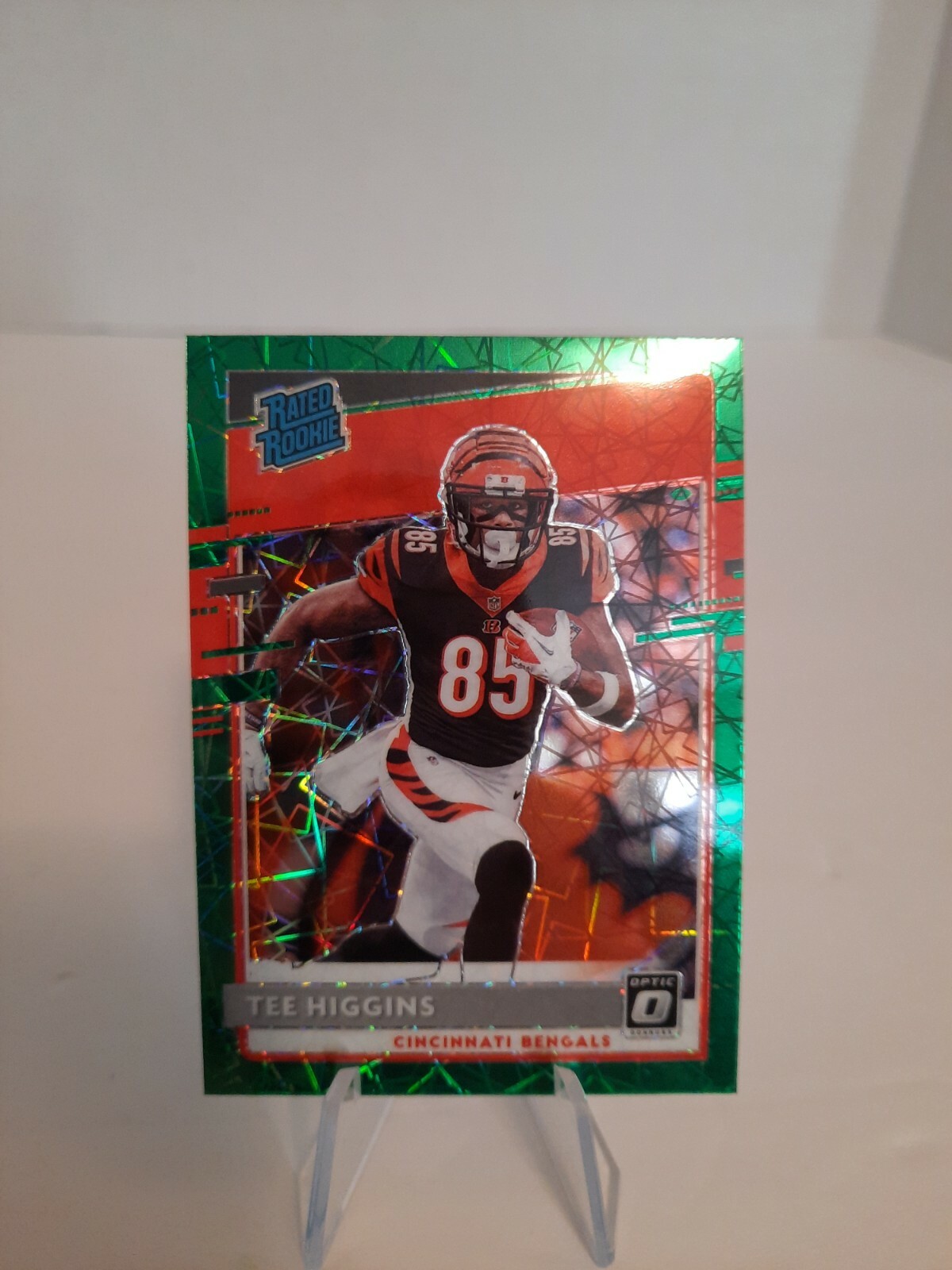TEE HIGGINS 2020 Panini Donruss Optic Rated Rookies GREEN VELOCITY Prizm RC MINT