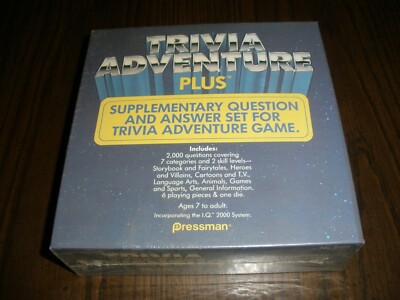 NEW SEALED PRESSMAN TRIVIA ADVENTURE PLUS SUPPLEMENT CARDS 1984