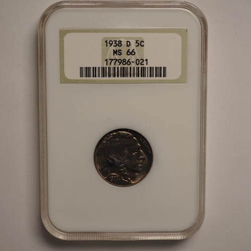 1938 *D* BUFFALO NICKEL - NGC MS 66 - OLD FATTY HOLDER - FREE SHIP! G1471