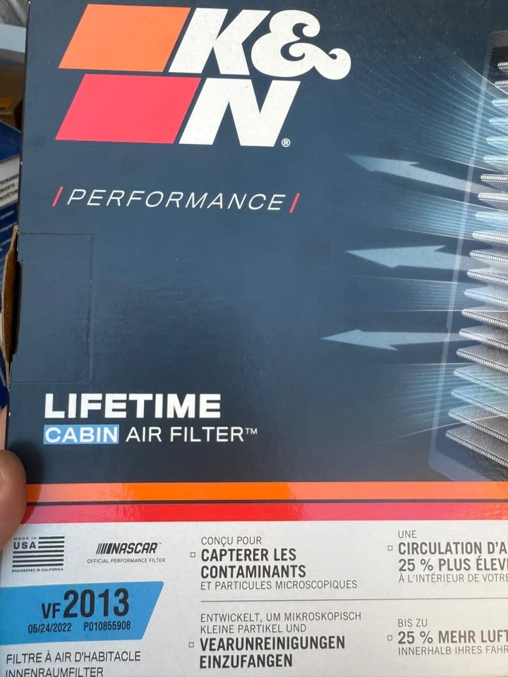 Filtro de aire de cabina K&N VF2013 - diseñado para Dodge/Jeep/Chrysler 2007-2019 selectos Foto 2 de 2