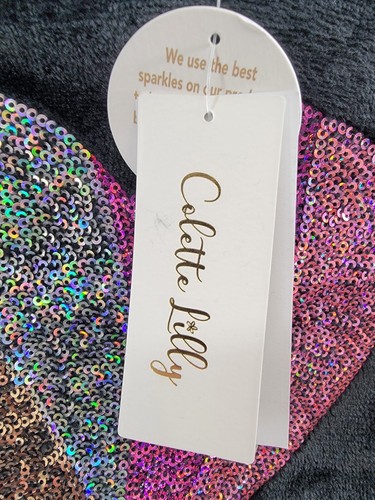 Colette Lilly Cozy Sequined Pullover Hoodie Big Girls M 10/12 Black Long Sleeve - Picture 14 of 15