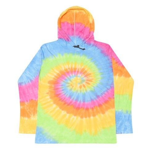 Felpa con cappuccio Tie Dye Maniche Lunghe Multicolore Adulto S M L XL 2XL 3XL 100% Cotone - Foto 10 di 17