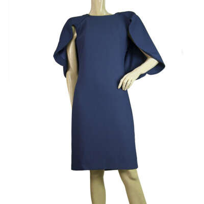 sandro knit and denim midi dress Julietta Denim Collar Knit Maxi Dress Navy Blue main image 1