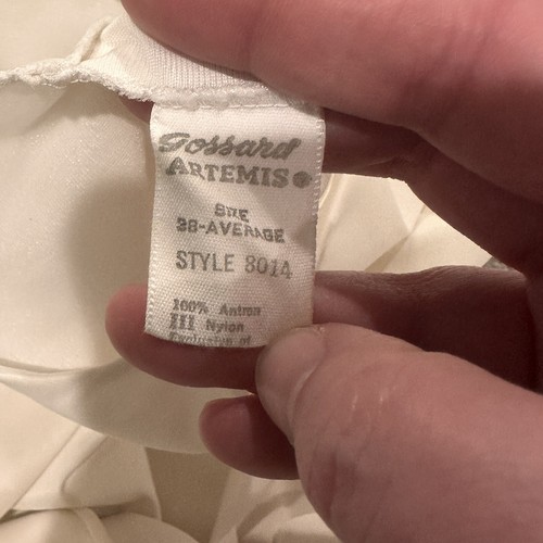 Vintage Gossard Artemis Full Slip Größe 38 Durchschnitt Elfenbein Nylon Adj Straps USA - Bild 8 von 9