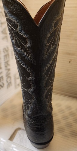 El Dorado Vintage Handmade Men's Ostrich Leg Black Western Cowboy Boots 8 1/2 D - Picture 7 of 11