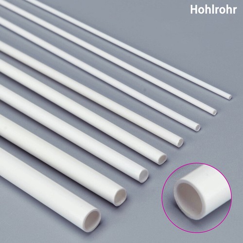 Ø1/2/2.5/3/4/5/6mm White ABS Plastic Pipe Round Rod Model Craft DIY Length 250mm - Picture 3 of 12